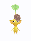 An animation of a yellow Pikmin with a coin from Pikmin Bloom.