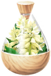 A full jar of white salvia petals from Pikmin Bloom.