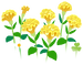 Texture for yellow celosia flowers on the map in Pikmin Bloom.