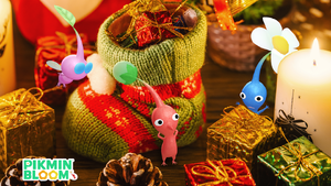 Promotional image for the 2025 Holiday Event in Pikmin Bloom.
