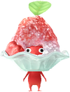A Red Special Decor Pikmin with Shaved Ice decor from Pikmin Bloom.