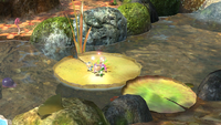 Page 1 of the fourth unique hint in the Twilight River in Pikmin 3 Deluxe.