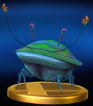 The trophy for an Iridescent Flint Beetle in the Wii U version of Super Smash Bros. for Nintendo 3DS and Wii U.