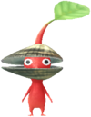 A red Decor Pikmin with the Beach costume.