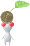 A White Pikmin with Coin decor.