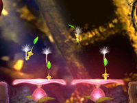 The seeding dandelion cutscene in Glowing Bloom Pond.