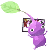 Lifelog artwork of a Purple Special Decor Pikmin with Flower Card decor from Pikmin Bloom.