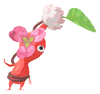 Lifelog artwork of a Red Park Decor Pikmin with Clover (Rare) decor from Pikmin Bloom.