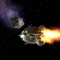 The lone meteor, as shown in the opening cutscene of Pikmin where it collides with the S.S. Dolphin.