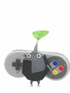 An animation of a Rock Pikmin with a Nintendo Console from Pikmin Bloom.