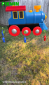 The Unlimited Locomotive being retrieved by a group of Pikmin.