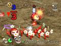 Leaders and Pikmin cast directional shadows, while enemies cast simple soft shadows.