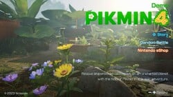 The title screen for the Pikmin 4 demo.