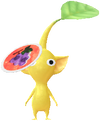 A Yellow Special Decor Pikmin with Fall Sticker decor from Pikmin Bloom.