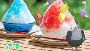Promotional image for the 2025 Shaved Ice Event in Pikmin Bloom.
