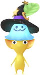 A Yellow Special Decor Pikmin with Halloween Light decor from Pikmin Bloom.