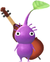 A Purple Special Decor Pikmin with Tiny Instrument: Orchestra decor from Pikmin Bloom.