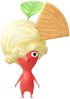 A red Decor Pikmin with a Ice Cream Costume.