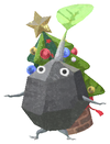 Lifelog artwork of a Rock Special Decor Pikmin with 2025 Ornament decor from Pikmin Bloom.
