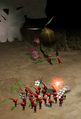 A Swooping Snitchbug carrying two Pikmin.