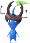 A blue Decor Pikmin in Forest (Stag Beetle) decor.
