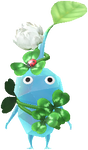 An Ice Park Decor Pikmin with Clover decor from Pikmin Bloom.