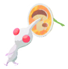 Lifelog artwork of a White Special Decor Pikmin with Fall Sticker decor from Pikmin Bloom.