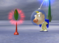 Louie finding the first Red Pikmin sprout in Pikmin 2.
