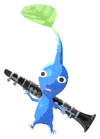 Lifelog artwork of a Blue Special Decor Pikmin with Tiny Instrument: Orchestra decor from Pikmin Bloom.