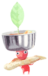 Lifelog artwork of a Red Curry Restaurant Decor Pikmin with Curry Bowl decor from Pikmin Bloom.