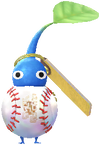 A Blue Stadium Decor Pikmin with Ball Keychain (Rare) decor from Pikmin Bloom.