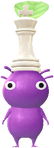 A Purple Special Decor Pikmin with Chess Piece decor from Pikmin Bloom.