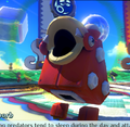 The Bulborb statue roaring after being interacted with.