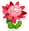 Lifelog artwork of a red orchid cactus from Pikmin Bloom.