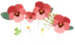 Red pansy flowers as they appear as a texture in Pikmin Bloom.