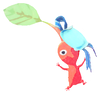 Lifelog artwork of a Red Special Decor Pikmin with Reverse Valentine’s Day Sticker decor from Pikmin Bloom.