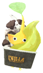 Lifelog artwork of a Yellow Special Decor Pikmin with Ice Cream: 2024 Flavor decor from Pikmin Bloom.