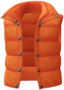"Down Vest (Orange)" Mii outerwear part in Pikmin Bloom. Original filename is icon_of0078_Jac_DownJacket1_c00.