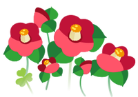 Red camellia flowers icon.png