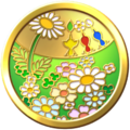 Master Flower Badge. The badge shows a Big Flower, 3 Pikmin, and several small flowers.