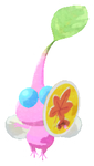 Lifelog artwork of a Winged Special Decor Pikmin with Fall Sticker decor from Pikmin Bloom.