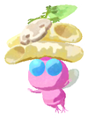 Lifelog artwork of a Winged Italian Restaurant Decor Pikmin with Pasta decor from Pikmin Bloom.
