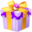 A special striped purple Mystery Box from Pikmin Bloom, used during the 2024 Playing Card Event.