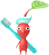 A Red Pharmacy Decor Pikmin with Toothbrush decor from Pikmin Bloom.