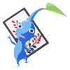 Lifelog artwork of a Blue Special Decor Pikmin with Hanafuda Card (Volume 1) decor from Pikmin Bloom.