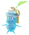 Lifelog artwork of an Ice Stadium Decor Pikmin with Ball Keychain (Rare) decor from Pikmin Bloom.
