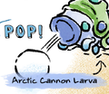 An Arctic Cannon Larva as seen in the "Snow Day" comic.