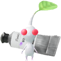 A White Decor Pikmin in Pikmin Bloom Wearing the goo.