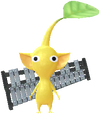 A Yellow Special Decor Pikmin with Tiny Instrument: Orchestra decor from Pikmin Bloom.