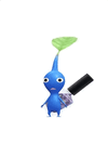 An animation of a Blue Pikmin with Makeup from Pikmin Bloom